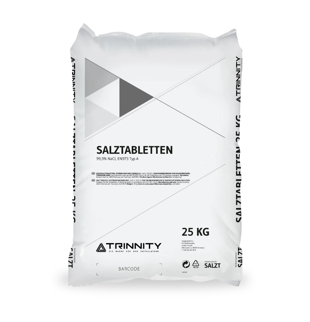 Regeneriersalz für Enthärtungsanlagen Tabs im 25 kg Sack TRINNITY